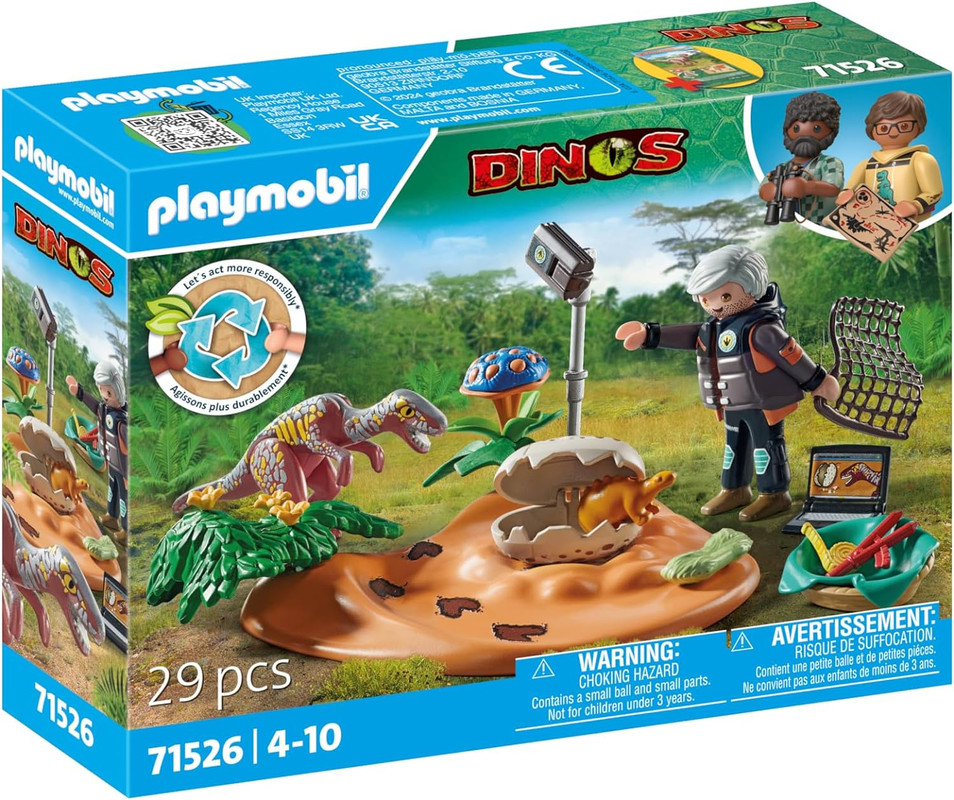 Nido de estegosaurio con ladrón de huevos PLAYMOBIL 71526