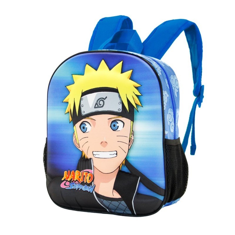 Naruto Watching-Mochila 3D Pequeña, Azul  xxcm