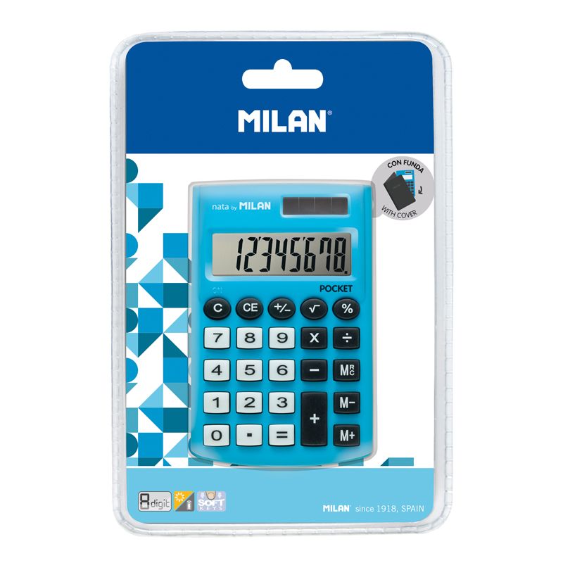 Blíster calculadora pocket azul 8 dígitos