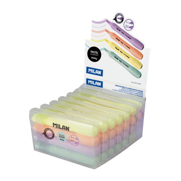 estuches con 4 marcadores fluorescentes pastel SWAY Sugar