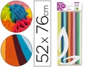 Papel seda liderpapel 52x76cm 18g/m2 bolsa de 10 hojas colores surtidos. 