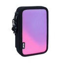 Plumier 2 pisos con contenido Sunset, negro y rosa
