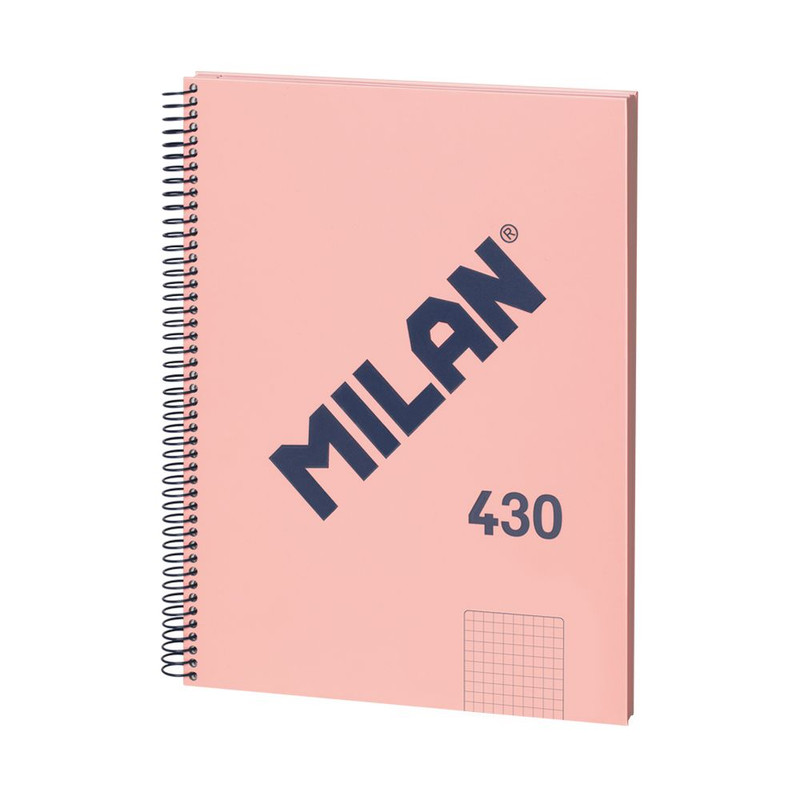 Libreta con espiral, papel cuadriculado, 80 hojas A4, serie 1918, rosa