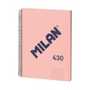 Libreta con espiral, papel cuadriculado, 80 hojas A4, serie 1918, rosa