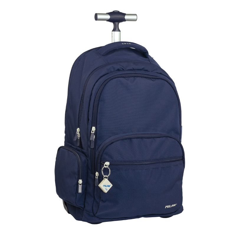 Mochila con ruedas 6 cremalleras (25 L) colección 430 since 1918, azul marino 23x35x51cm