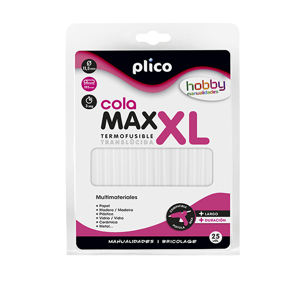 Blíster 25 Barritas MAX-XL Cola 11,5 mm X L 200 mm PLICO  1644