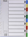 SEPARADOR ESSELTE PLASTICO JUEGO DE 10 SEPARADORES DIN A4CON 5 COLORES MULTITALADRO