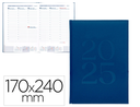 AGENDA ENCUADERNADA LIDERPAPEL CRETA 170 X 240 2025 SEMANA VISTA COLOR AZUL PAPEL 70 GR