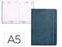 AGENDA ENCUADERNADA LIDERPAPEL MYKONOS A5 2025 DÍA PÁGINA COLOR AZUL PAPEL 70 GR