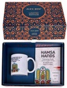 Conjunto de Libro "Mandala" y TAZA CERAMICA. "Hamsa Hands".