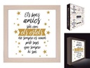 Caja de luz. Mensaje "Els bons Amics..."