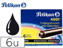 TINTA PARA PLUMAS PELIKAN NEGRA -CAJA 6 CARTUCHOS