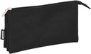 BOLSA PORTATODO PARA LAPICES TRIPLE NEGRO 22x12x3cm