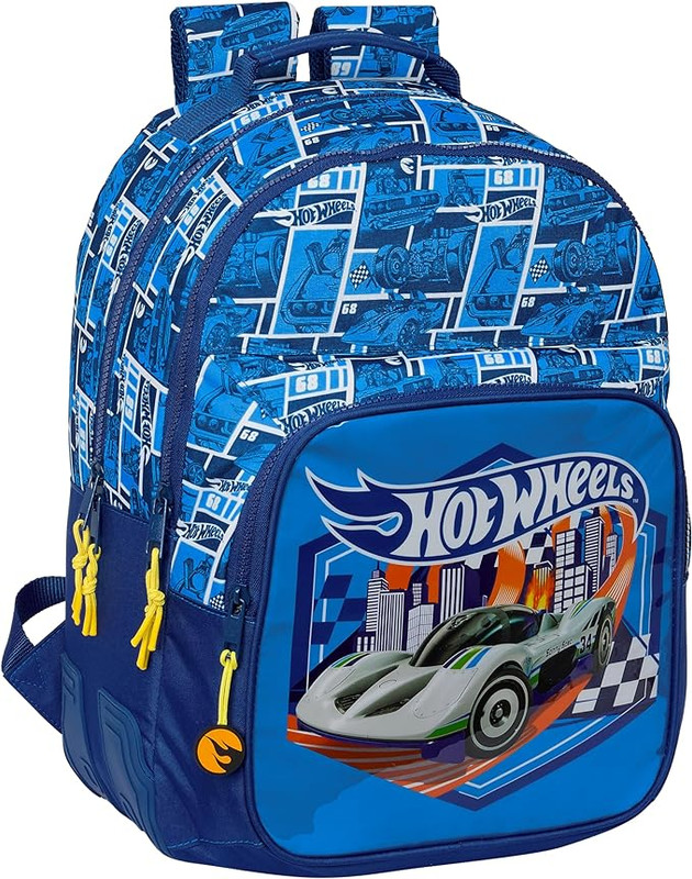 MOCHILA DOBLE ADAPT.CARRO HOT WHEELS "SONNY" 32x42x3cm