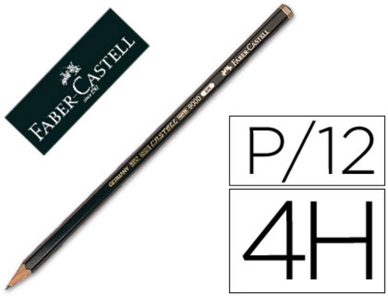 Lapices de grafito faber 9000 4h -unidad.