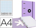 CARPESANOETA CON RECAMBIOAMBIO Y SOLAPA LIDERPAPEL ANTARTIK A4 cuadernoRO 5MM FORRADA 4 ANILLAS REDONDAS 40MM COLO
