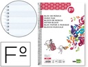 Bloc musica liderpapel pentagrama 3mm folio 20 hojas 100g/m2. 