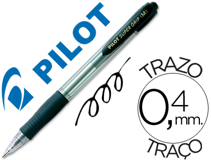 BOLIGRAFO RETR. PILOT SUPERGRIP 1MM NEGRO