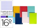Cuaderno espiral liderpapel bolsillo dieciseavo smart tapa blanda 80h 60gr cuadro 4mm colores surtidos.