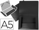 Carpeta liderpapel gomas solapas 34975 polipropileno din a5 negra.