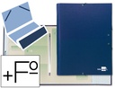 CARPESANOETA CLASIFICADORA LIDERPAPEL 12 DEPARTAMENTOS FOLIO PROLONGADO CARTON FORRADO AZUL