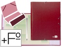CARPESANOETA CLASIFICADORA LIDERPAPEL 12 DEPARTAMENTOS FOLIO PROLONGADO CARTON FORRADO ROJA