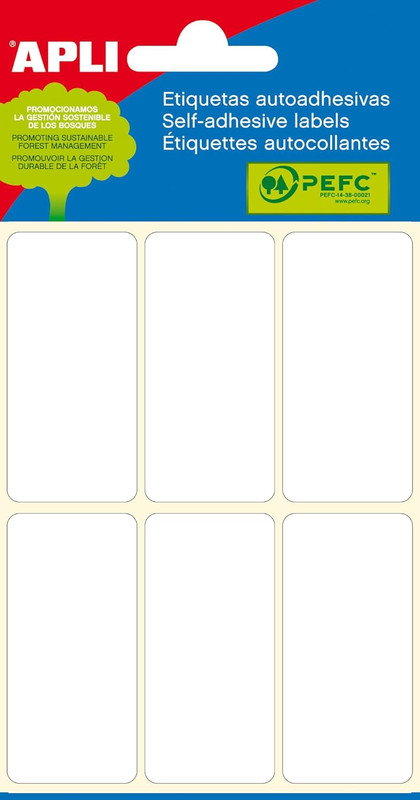 MINI BOLSA ETIQUETAS ADHESIVAS 26X54 APLI CANTOS ROMOS