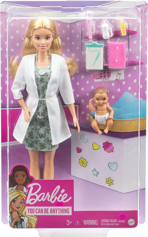 MUÑECA BARBIE DOCTORA CON BEBÉ GVK03 MATTEL GVK03