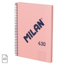 Cuaderno A5 con espiral y tapa dura, papel cuadriculado (5 x 5 mm), 80 hojas de 95 gr/m², colección 430 since 1918, rosa