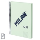 Cuaderno A5 con espiral y tapa dura, papel cuadriculado (5 x 5 mm), 80 hojas de 95 gr/m², colección 430 since 1918, verde