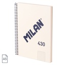 Cuaderno A5 con espiral y tapa dura, papel cuadriculado (5 x 5 mm), 80 hojas de 95 gr/m², colección 430 since 1918, azul