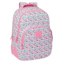 MOCHILA DOBLE ADAPT.CARRO RECICLADO MOOS "FLORES" 32x42x3cm