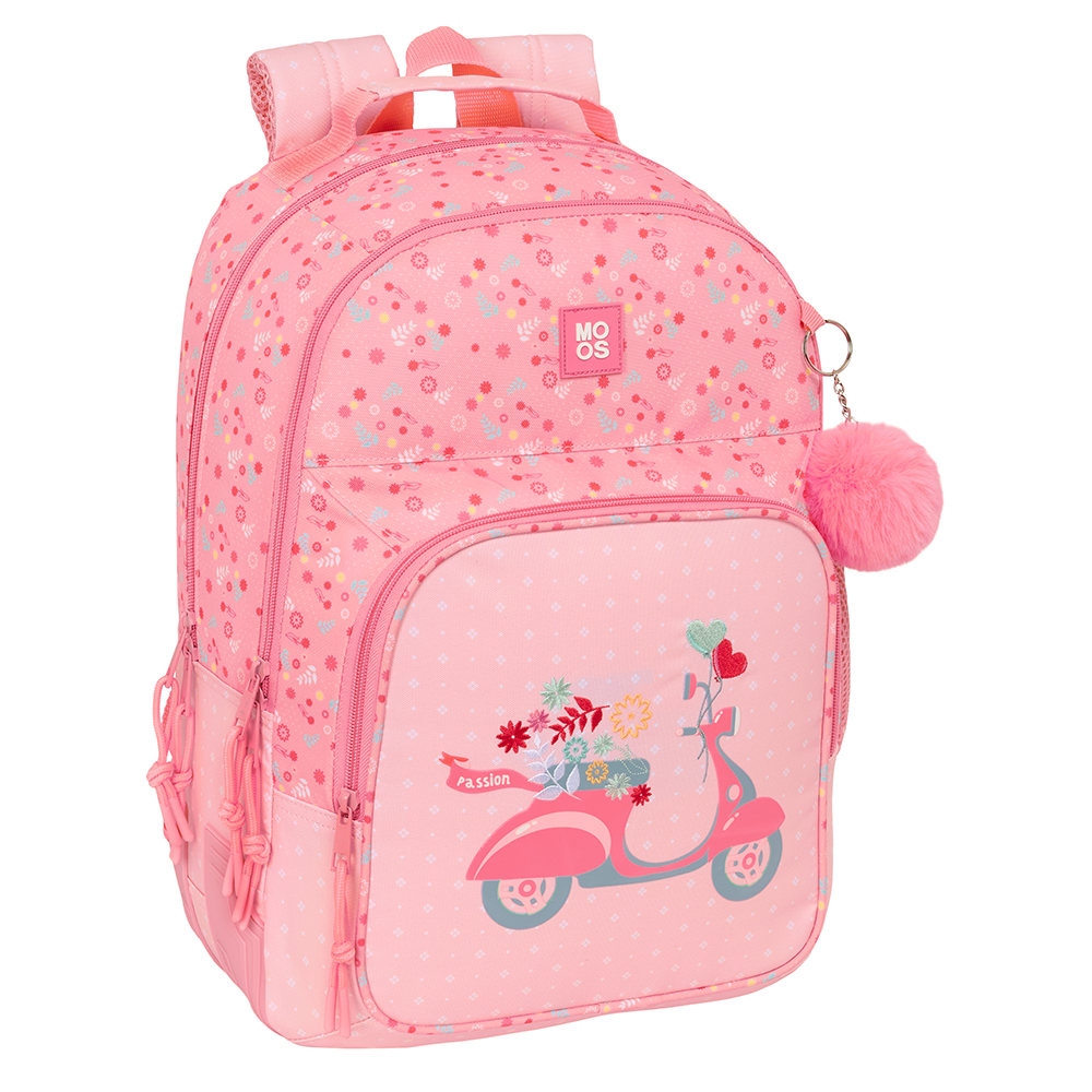 MOCHILA DOBLE ADAPT.CARRO RECICLADO MOOS "PASSION" 32x42x3cm