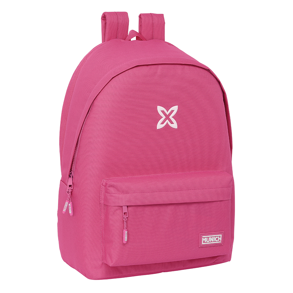 MOCHILA DOBLE PARA PORTATIL 15,6"+USB MUNICH BASICOS "FUCSIA" 31x44x3cm