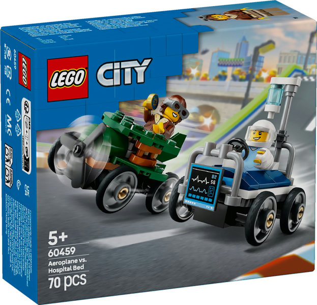 Pack de Coches de Carreras: Avión vs. Cama de Hospital LEGO 60459