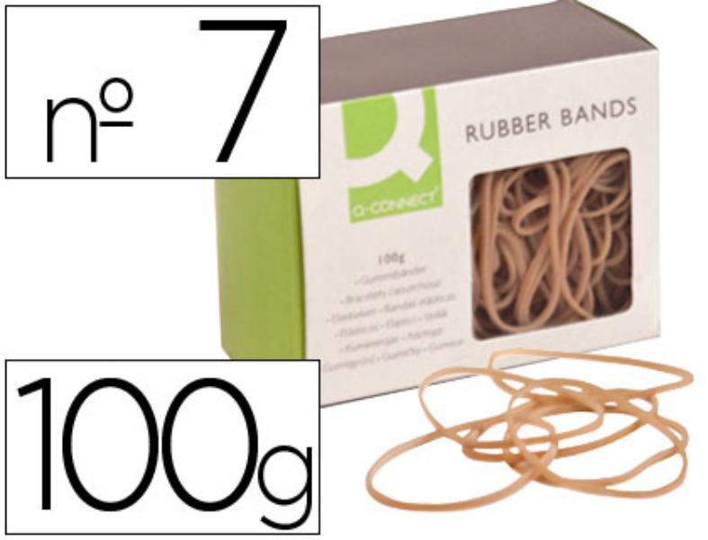 Gomillas elasticas q-connect 100 gr numero 7 70 x 2 mm