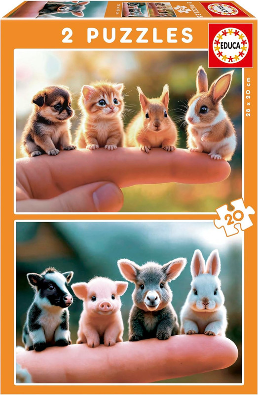 PUZZLE 2x20 BEBÉS ANIMALES F