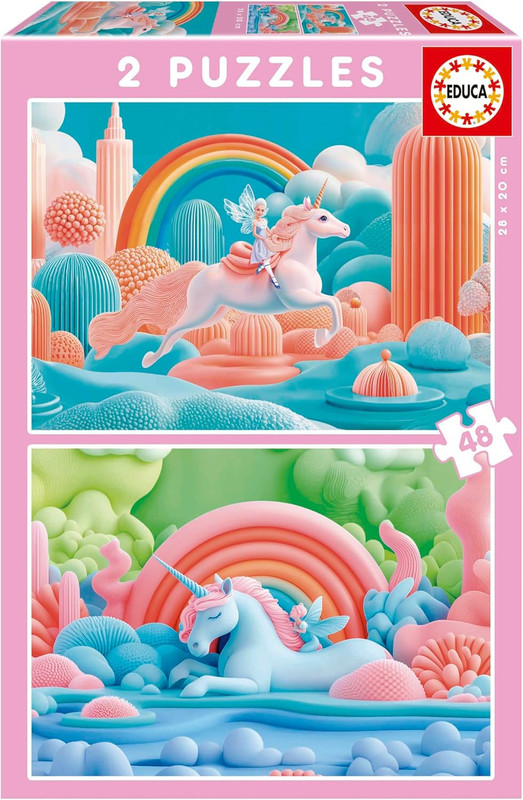 PUZZLE 2x48 UNICORNIOS MÁGIC