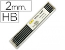 Minas liderpapel grafito 2 mm estuche de 12 minas longitud 120 mm.