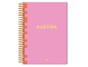 AGENDA ESCOLAR LIDERPAPEL 25-26 ESPIRAL CLASSIC ROSA SEMANA VISTA A5 BILINGÜE PAPEL FSC 70 GR
