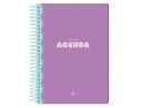 AGENDA ESCOLAR LIDERPAPEL 25-26 ESPIRAL CLASSIC MORADO SEMANA VISTA A5 BILINGÜE PAPEL FSC 70 GR
