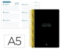 AGENDA ESCOLAR LIDERPAPEL 25-26 ESPIRAL CLASSIC NEGRO SEMANA VISTA A5 BILINGÜE PAPEL FSC 70 GR