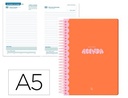 AGENDA ESCOLAR LIDERPAPEL 25-26 ESPIRAL CLASSIC NARANJA DIA PAGINA A5 BILINGÜE PAPEL FSC 70 GR