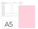 AGENDA ESCOLAR ANTARTIK 25-26 ESPIRAL ESSENTIALS ROSA DIA PAGINA A5 BILINGÜE PAPEL FSC 80 GR