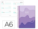 AGENDA ESCOLAR LIDERPAPEL 25-26 ESPIRAL MELTING MORADO SEMANA VISTA A6 BILINGÜE PAPEL FSC 80 GR