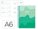 AGENDA ESCOLAR LIDERPAPEL 25-26 ESPIRAL MELTING VERDE SEMANA VISTA A6 BILINGÜE PAPEL FSC 80 GR