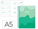 AGENDA ESCOLAR LIDERPAPEL 25-26 ESPIRAL MELTING VERDE SEMANA VISTA A5 BILINGÜE PAPEL FSC 80 GR