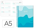 AGENDA ESCOLAR LIDERPAPEL 25-26 ESPIRAL MELTING AZUL SEMANA VISTA A5 BILINGÜE PAPEL FSC 80 GR