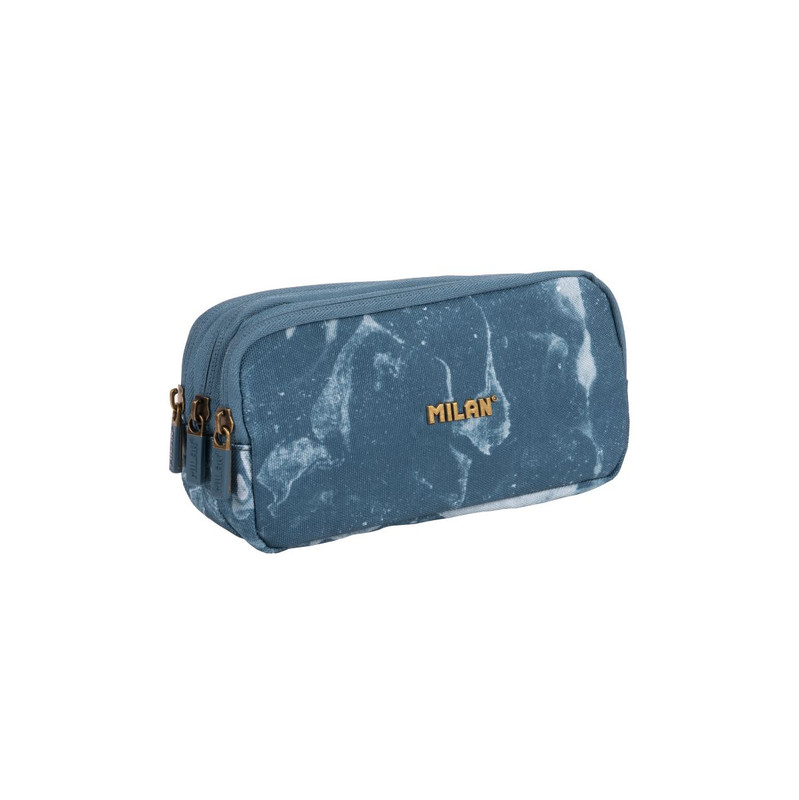 Estuche portatodo 3 cremalleras serie Lava, azul milan 081135LVB