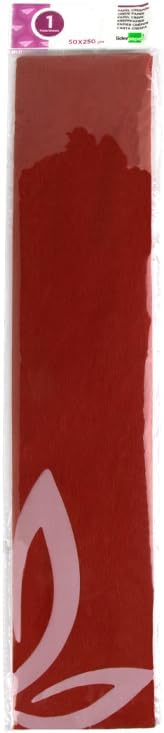 Papel crespon liderpapel 50 cm x 2.5m 34g/m2 rojo.